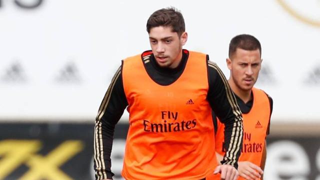 Rodrygo y Fede Valverde, en un entrenamiento del Real Madrid