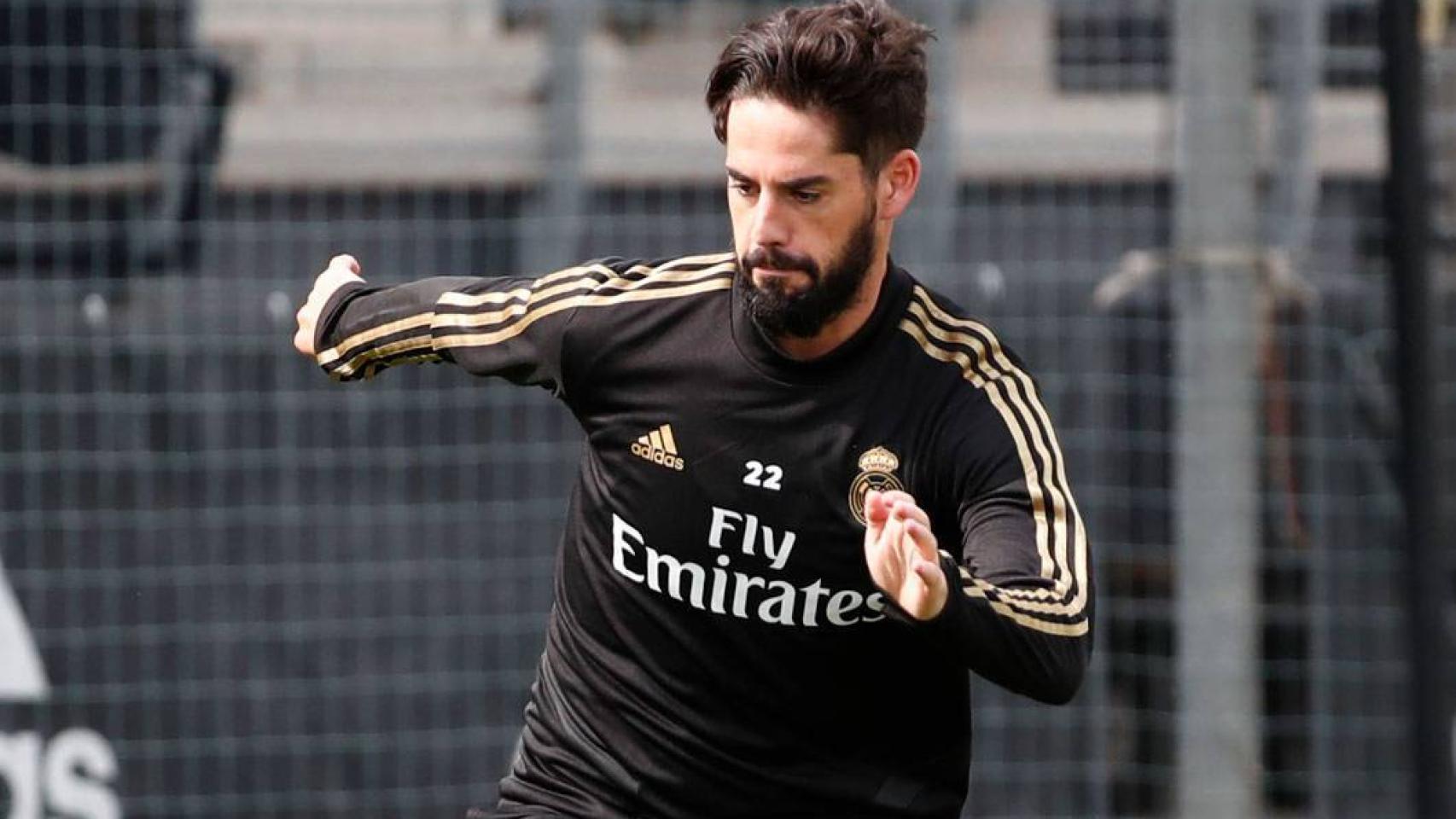 Isco Alarcón, en un entrenamiento del Real Madrid