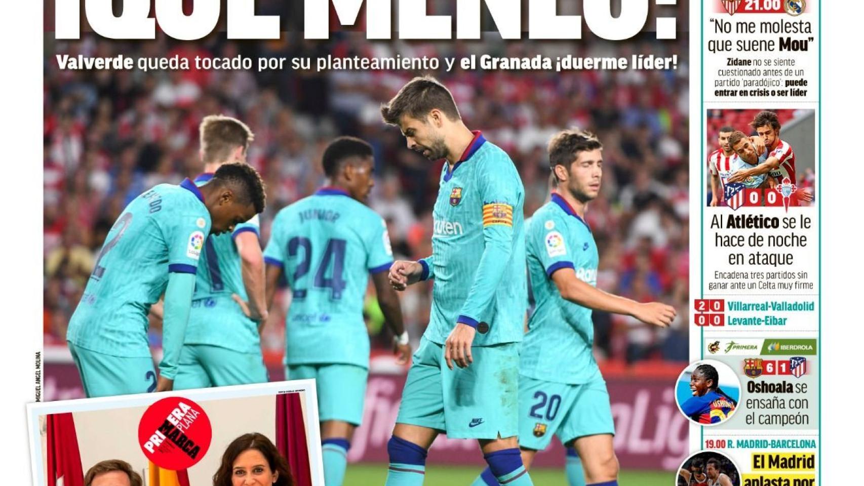 La portada del diario MARCA (22/09/2019)