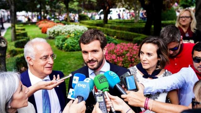 Pablo Casado, presidente del PP, en Logroño.