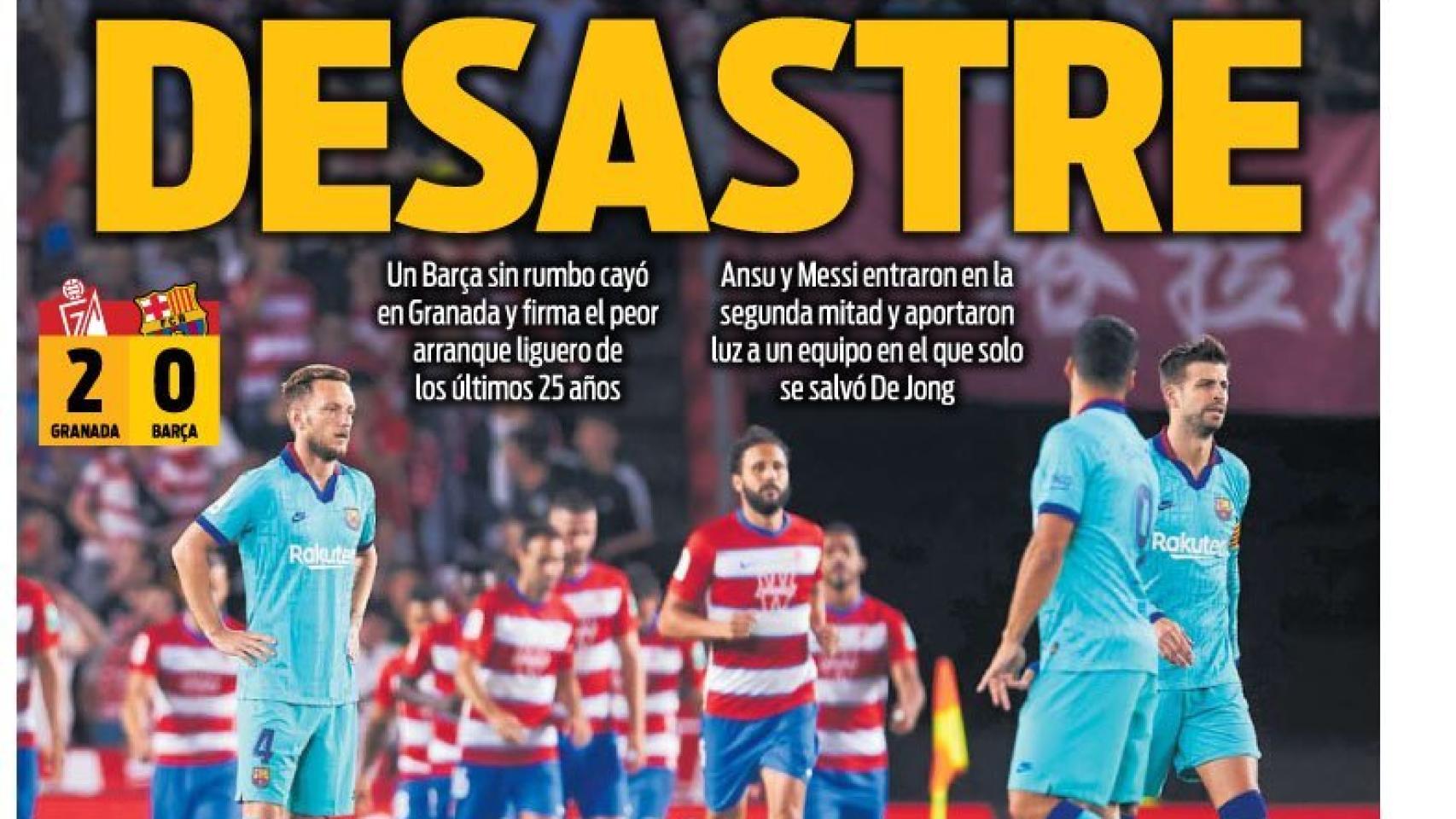 La portada del diario Sport (22/09/2019)