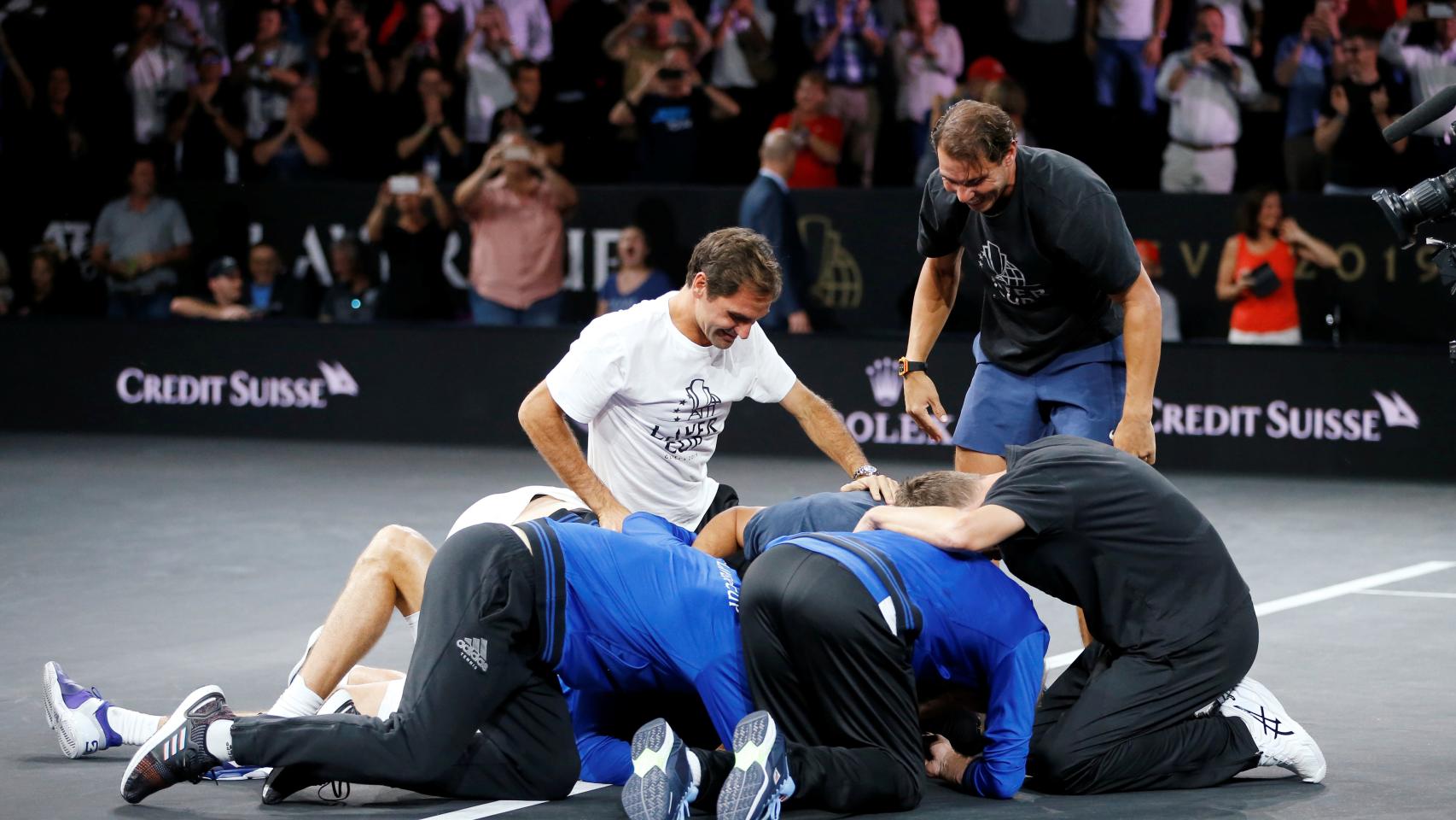 Los jugadores de Europa celebran la Laver Cup