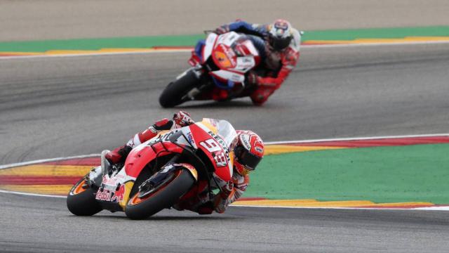 Marc Márquez, durante la carrera del Gran Premio de Aragón, en el circuito MotorLand.