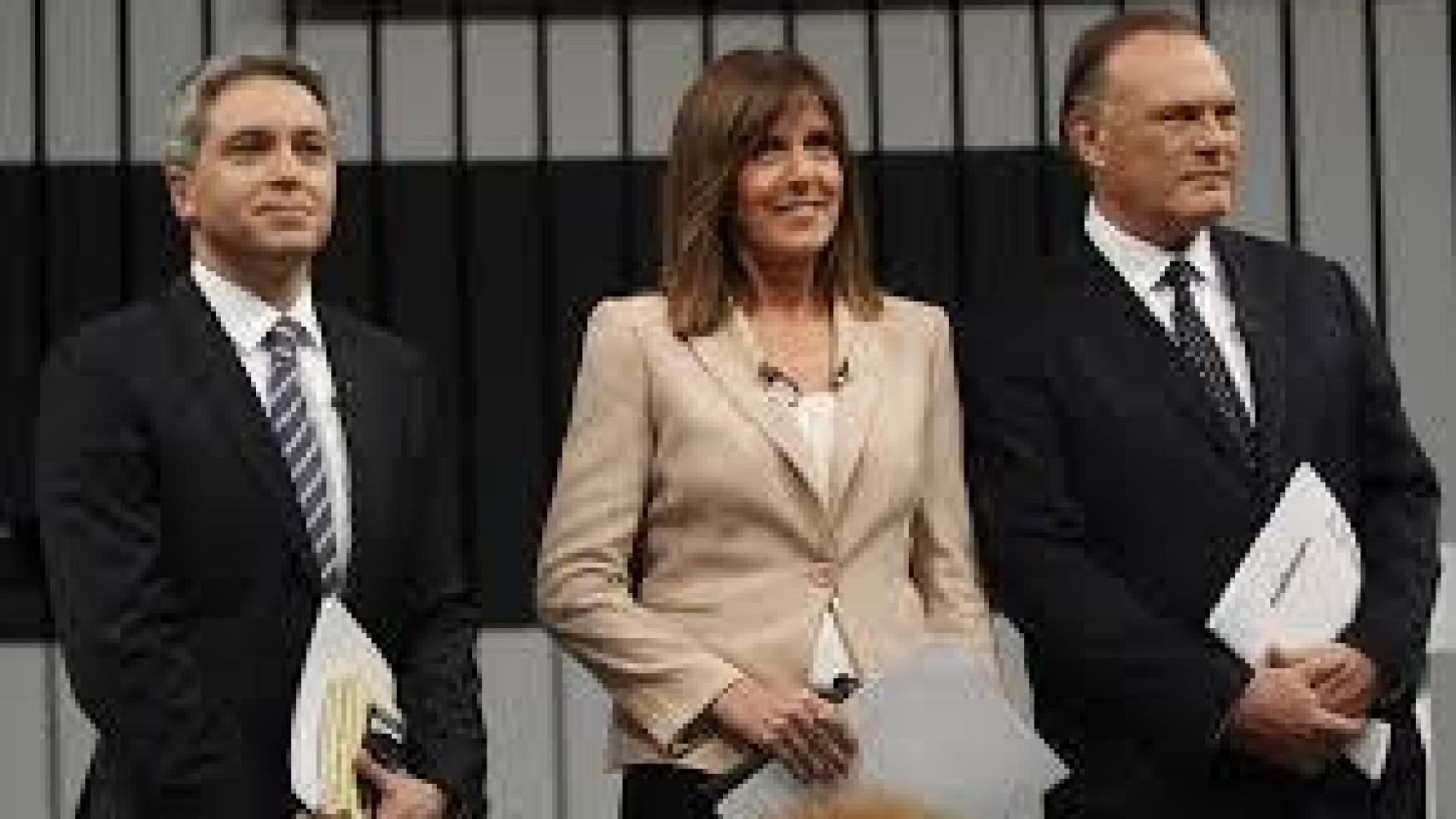 Ana Blanco, Vicente Vallés y Pedro Piqueras.