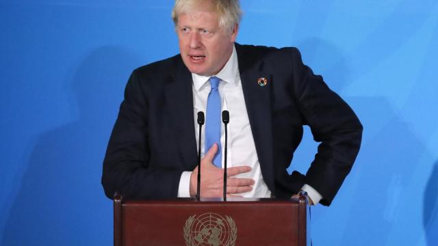 Boris Johnson, durante la cumbre del clima de Nueva York