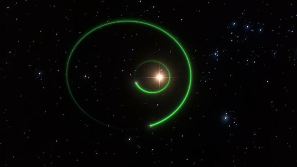 Recreación artística del exoplaneta gigante que orbita la estrella enana GJ 3512. /