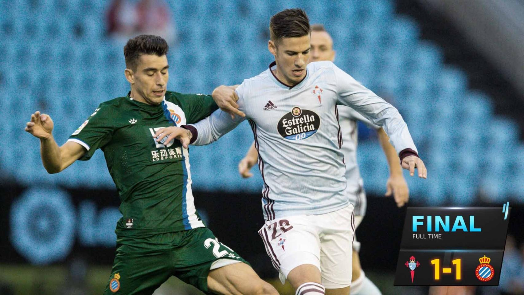 Santi Mina en el Celta de Vigo-Espanyol. Foto: Twitter (@RCCelta)