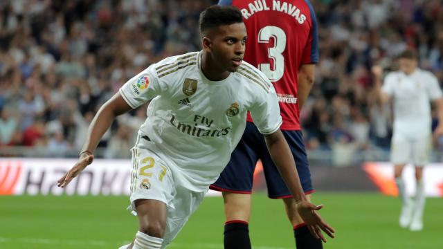 Rodrygo celebra su gol ante Osasuna