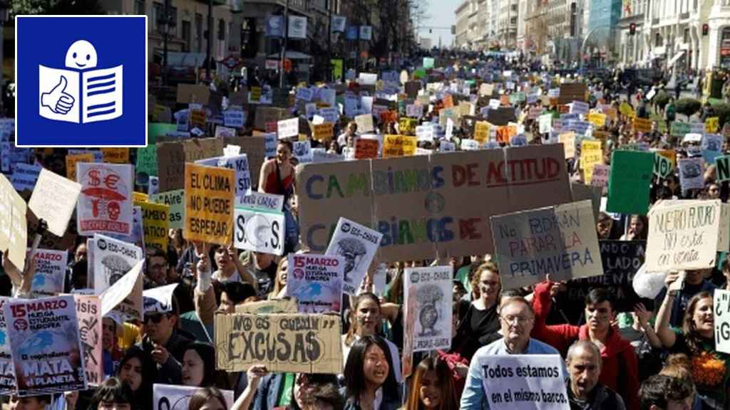 Estudiantes hacen huelga en Madrid.