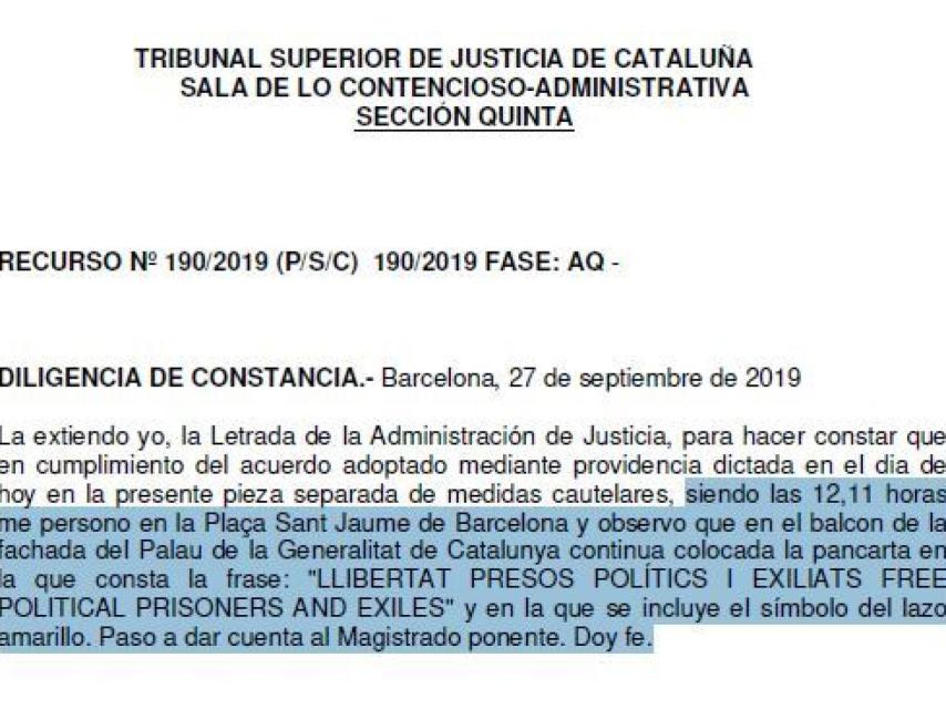 Diligencia de la letrada judicial./