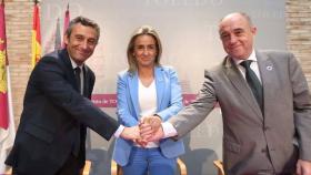 La alcaldesa de Toledo, Milagros Tolón, en la firma del convenio