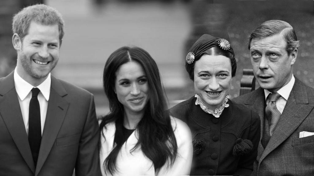 Meghan y Harry en un montaje junto Eduardo y Wallis Simpson.