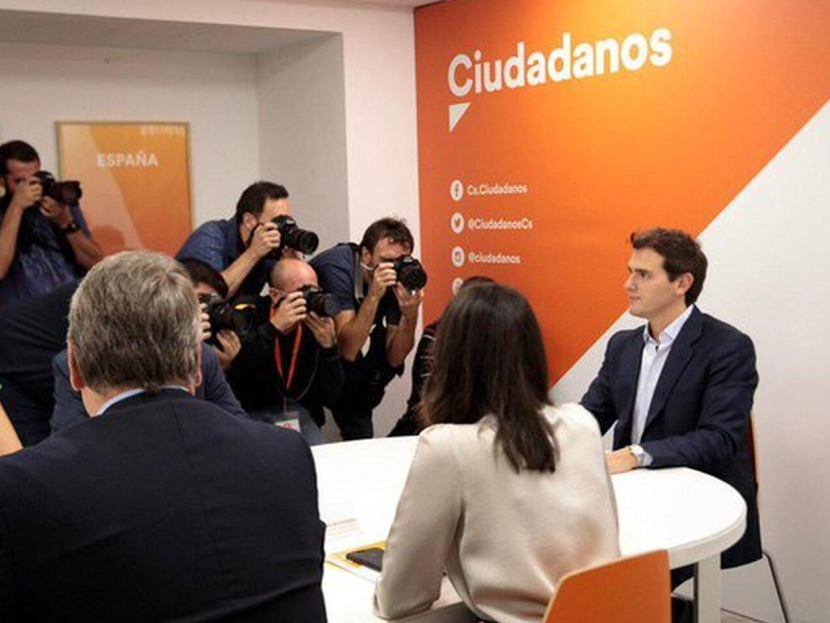 Rivera, reunido con la Ejecutiva de Ciudadanos este lunes. Rivera, reunido con la Ejecutiva de Ciudadanos este lunes.