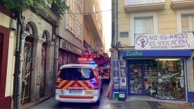 Coche de bomberos, esta mañana en la Barrera