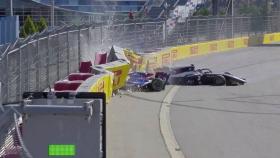 Terrible accidente en la F2: Matsushita chocó de frente contra el muro y fue evacuado