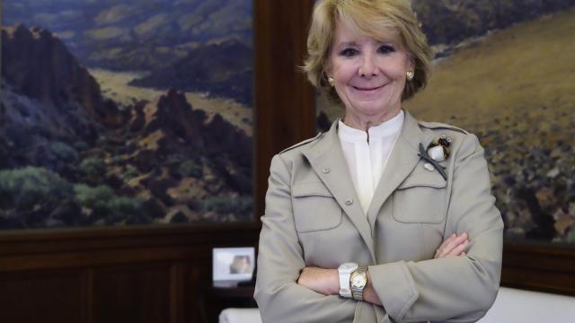 Esperanza Aguirre, durante la entrevista.