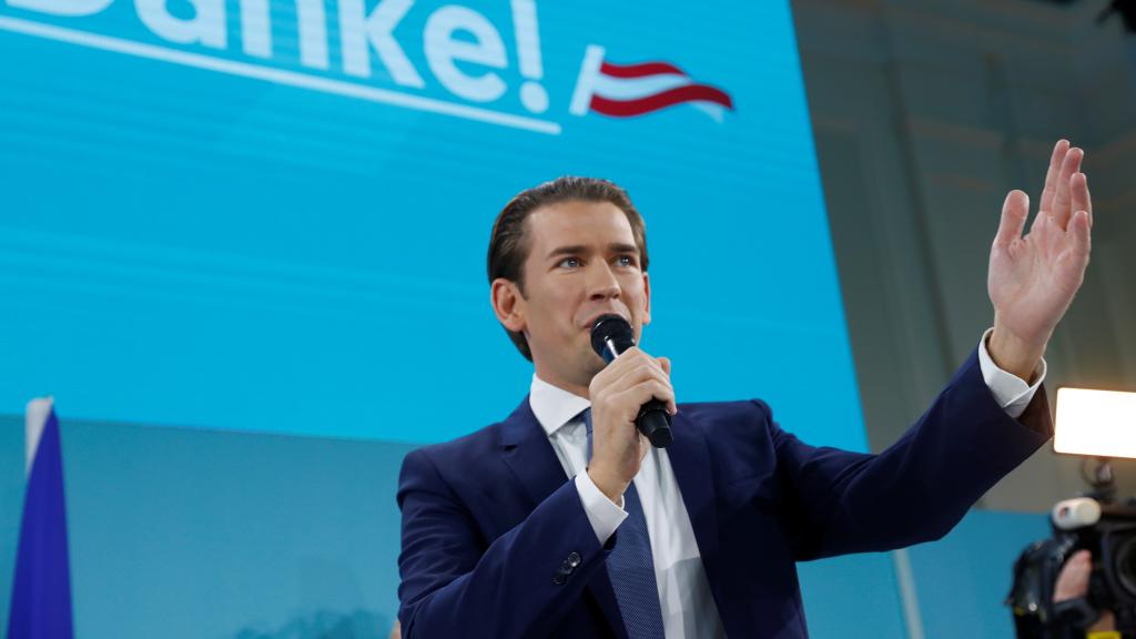 Sebastian Kurz anuncia a sus seguidores los resultados de las elecciones.