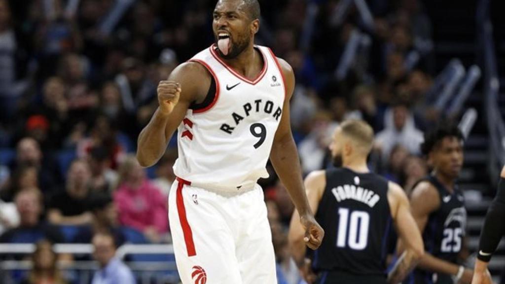 Serge Ibaka, en un partido con los Toronto Raptors