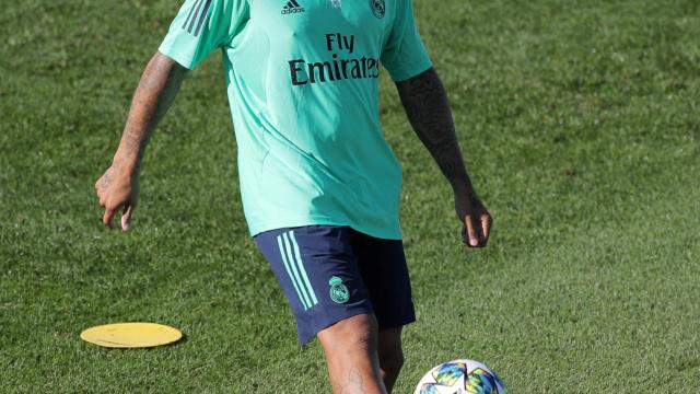 Marcelo se ejercita con el resto de la plantilla