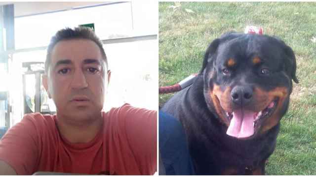A la izquierda, el fallecido Miguel Ángel. A la derecha, el perro que le mató el pasado domingo.
