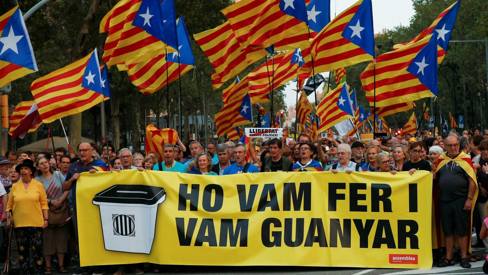 Inicio de la manifestación en Barcelona, organizada por ANC.