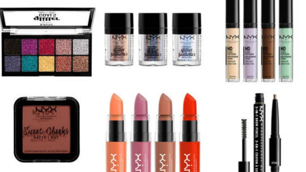 Estos son algunos de los productos veganos de NYX Cosmetics.