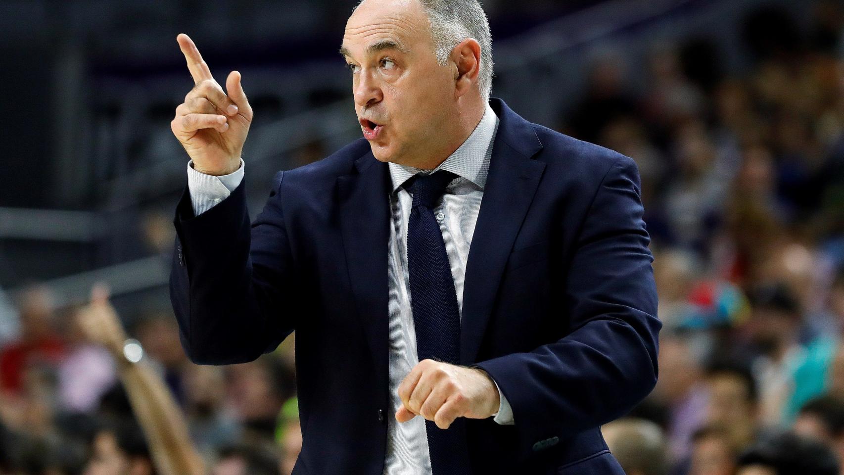 Pablo Laso, durante un partido del Real Madrid en la Euroliga