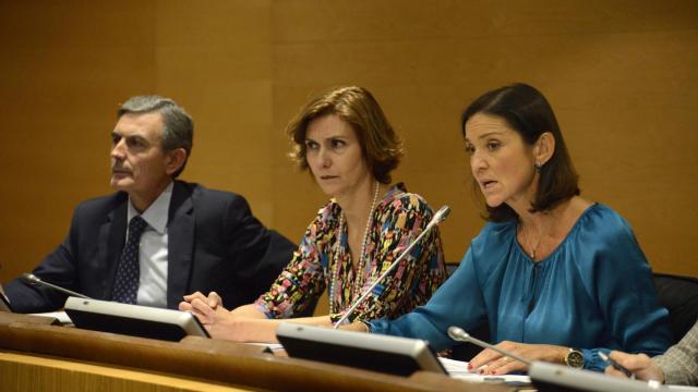 La ministra de Industria, Comercio y Turismo, Reyes Maroto, este jueves durante la rueda de prensa.