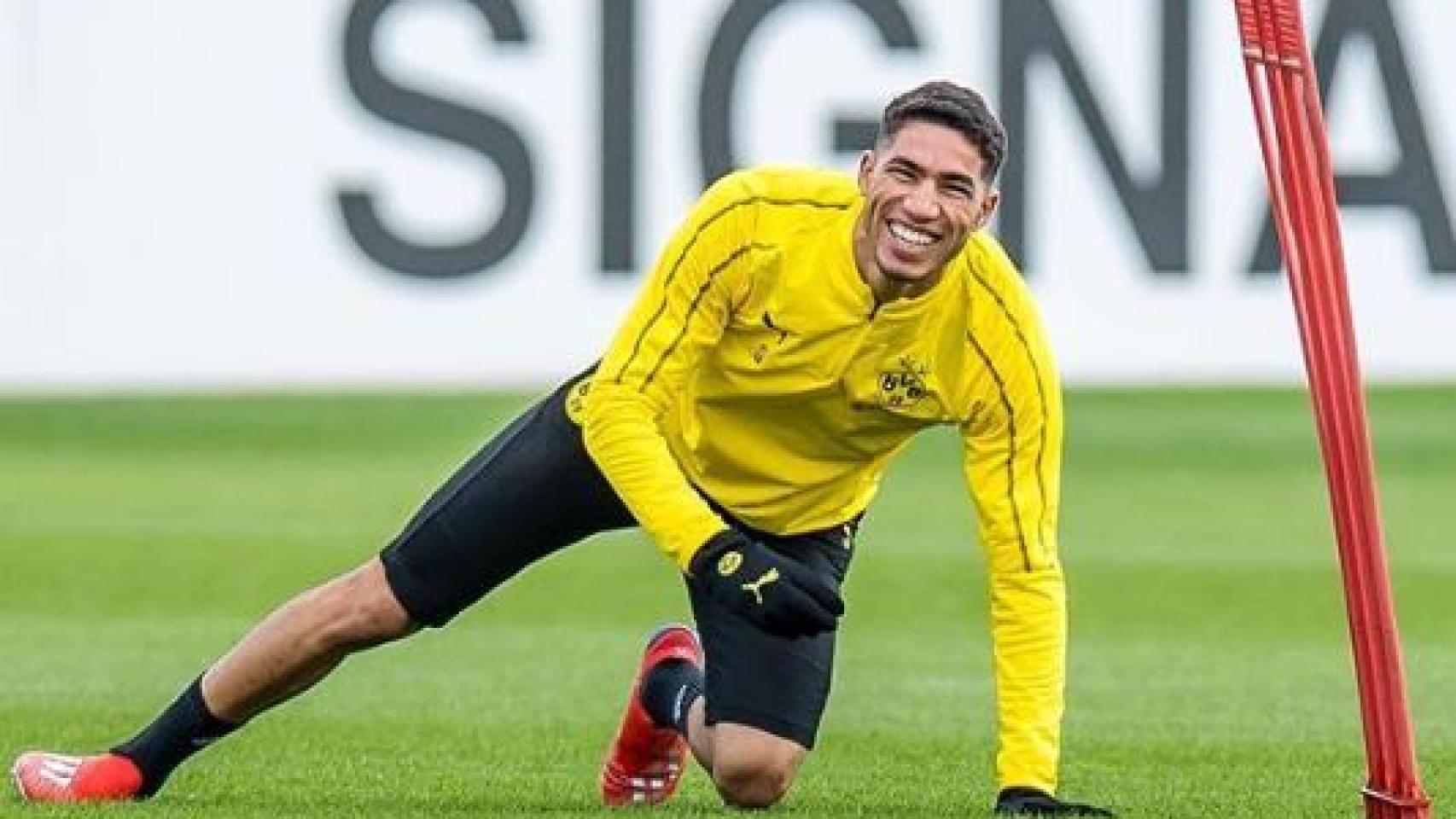 Achraf Hakimi en un entrenamiento