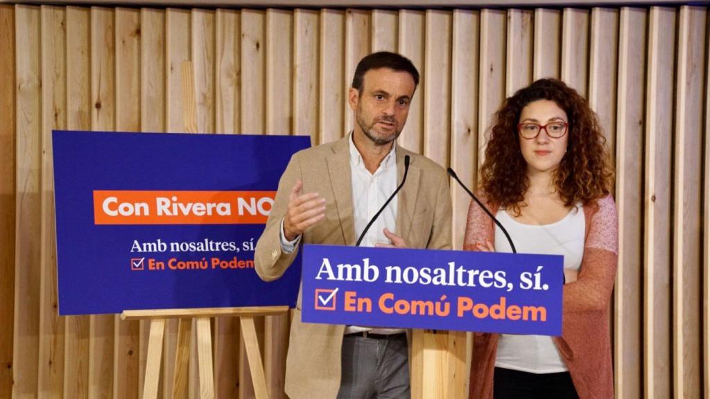 Jaume Asens y Aina Vidal, presentando el lema para el 10-N: Con Rivera no, con nosotros sí.