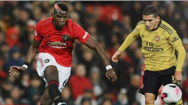 Paul Pogba en un partido con el Manchester United