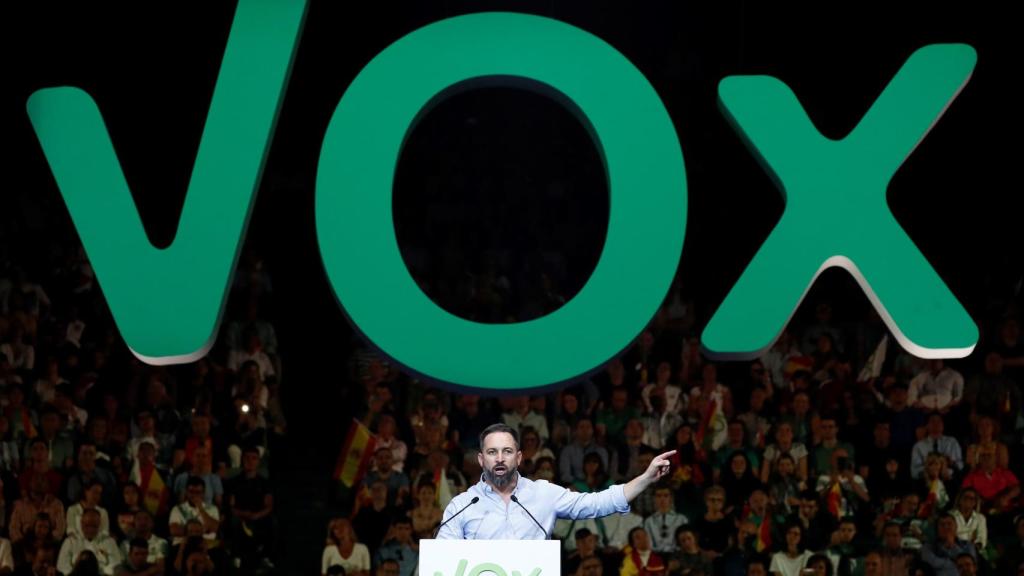 Santiago Abascal, en el acto de Vistalegre Plus Ultra.