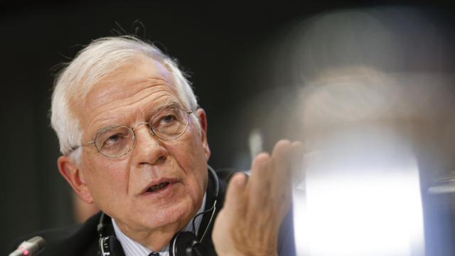 Josep Borrell, durante el examen este lunes ante la Eurocámara