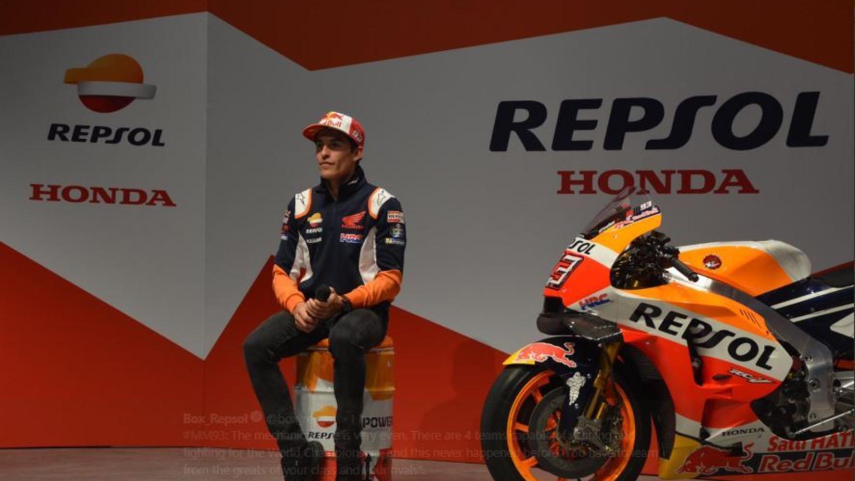 Marc Márquez en el evento para Repsol