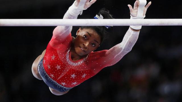 Simone Biles, durante el campeonato del mundo