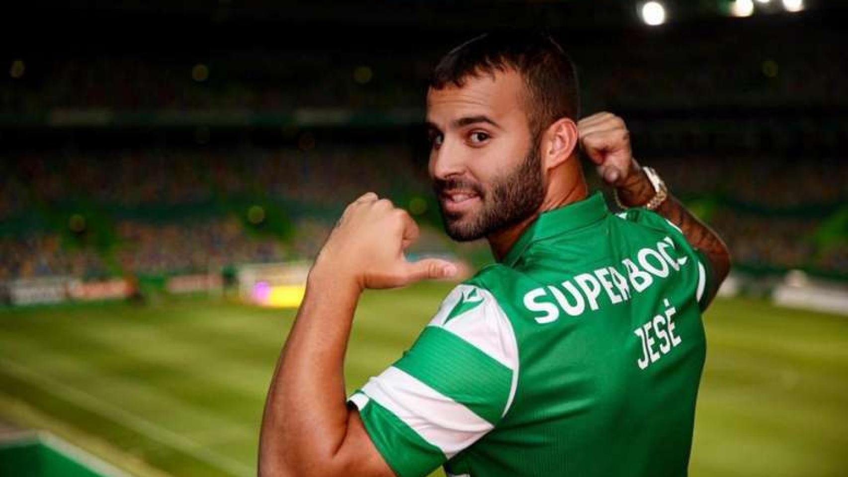 Jesé con la camiseta del Sporting