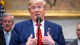 Donald Trump en una conferencia de prensa.