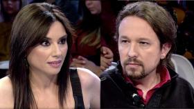 Marta Flich y Pablo Iglesias durante la entrevista del pasado miércoles