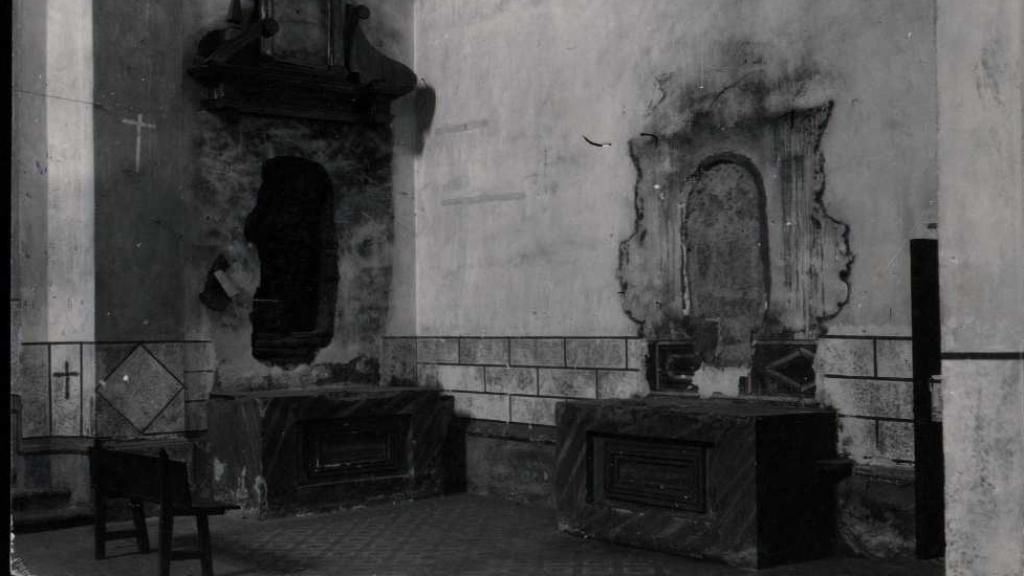 Iglesia parroquial saqueada en Oropesa (Toledo).