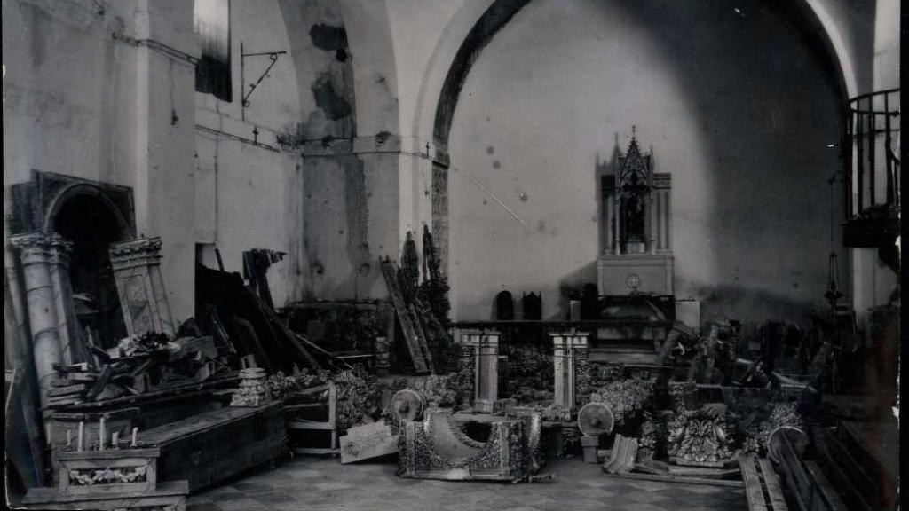 Iglesia destruida en Yuncos (Toledo).