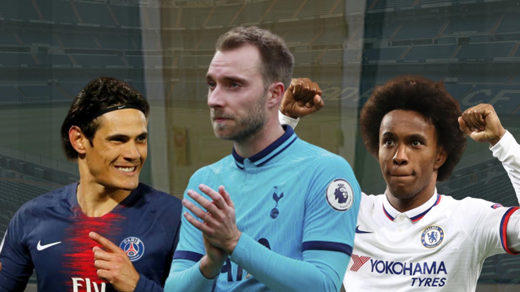 Eriksen, Cavani, Willian y otras 15 estrellas del fútbol que podrían fichar gratis en el verano de 2020