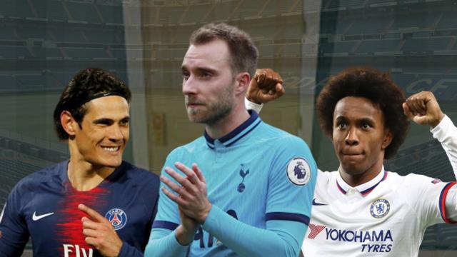 Eriksen, Cavani, Willian y otras 15 estrellas del fútbol que podrían fichar gratis en el verano de 2020