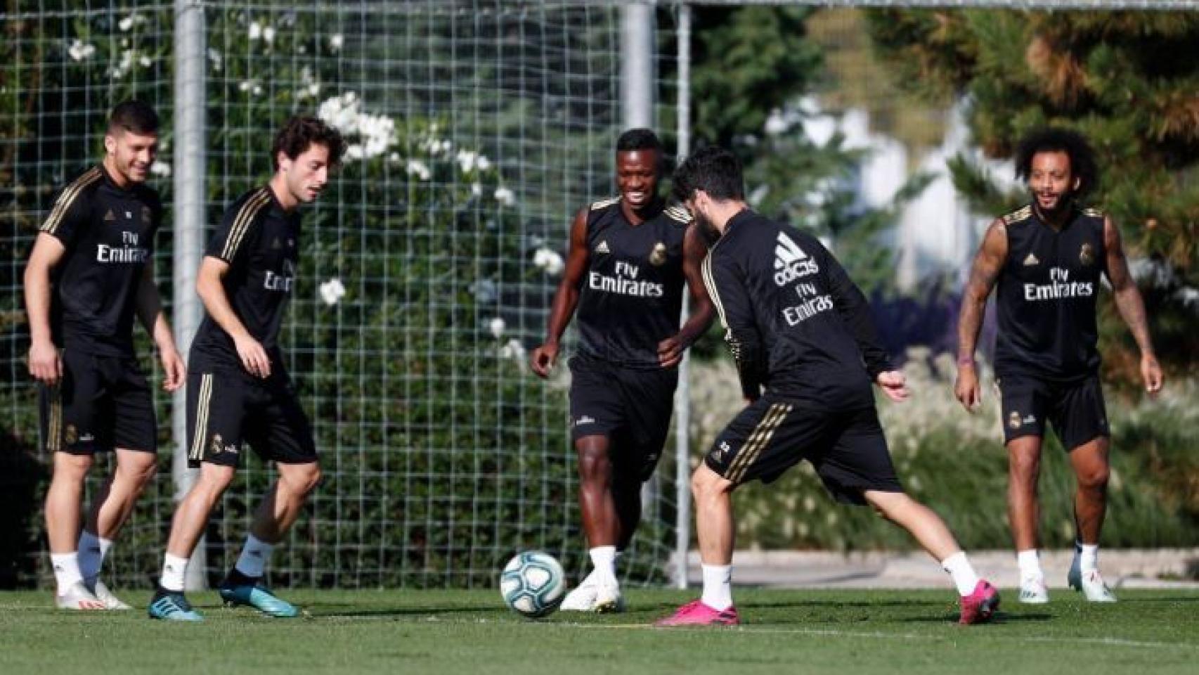 El Real Madrid en un entrenamiento.