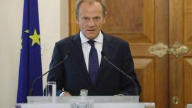 El presidente del Consejo Europeo, Donald Tusk, este viernes en Chipre