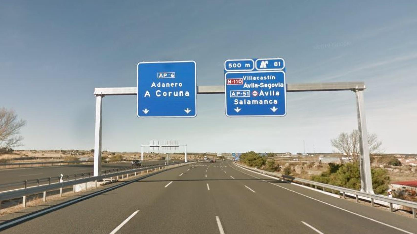 Autopista AP-6, a la altura de Villacastín