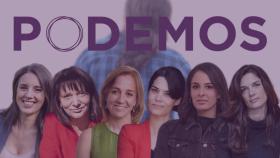 Irene Montero, carolina Bescansa, Tania Sánchez, Isa Serra, Rita Maestre y Clara Serra.