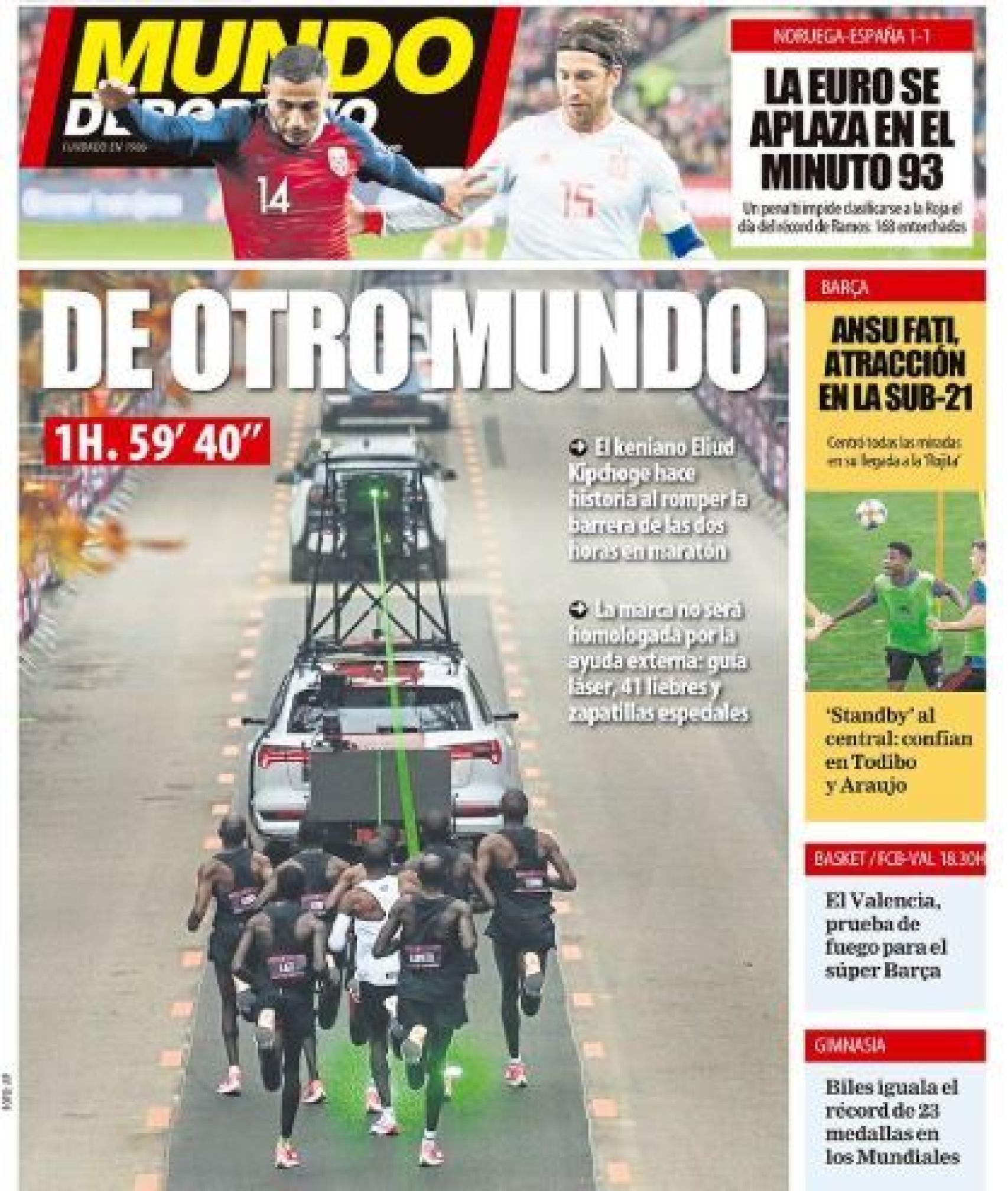 La portada del diario Mundo Deportivo (13/10/2019)