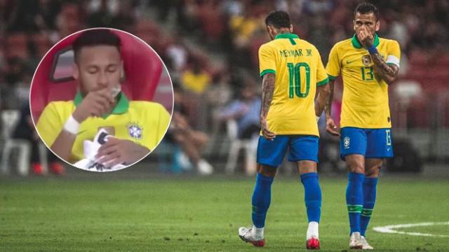 Neymar, abatido tras su lesión con Brasil