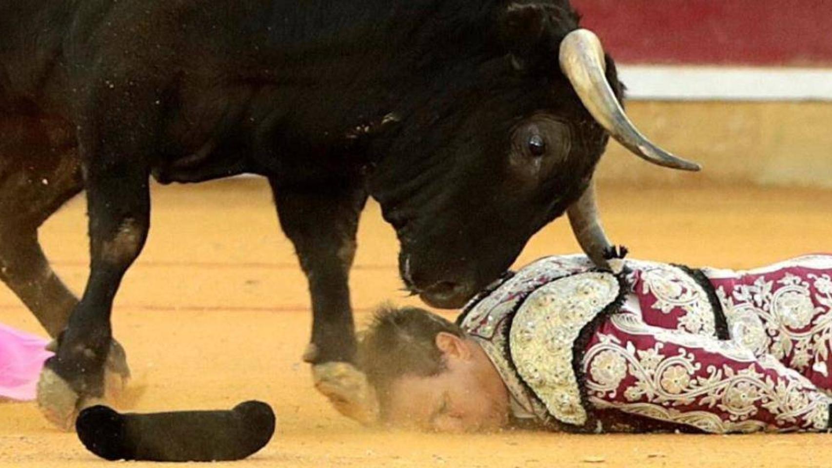 Impactante imagen de la cogida de Mariano de la Viña (Foto: Efe)