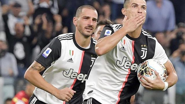 Cristiano celebrando un gol con la Juventus